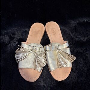 Kate Spade Metallic Gold Tassel Sandals